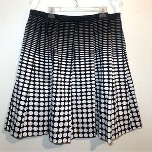 Calvin Klein Black/White Polka Dot Pleated Skirt, size 20W.